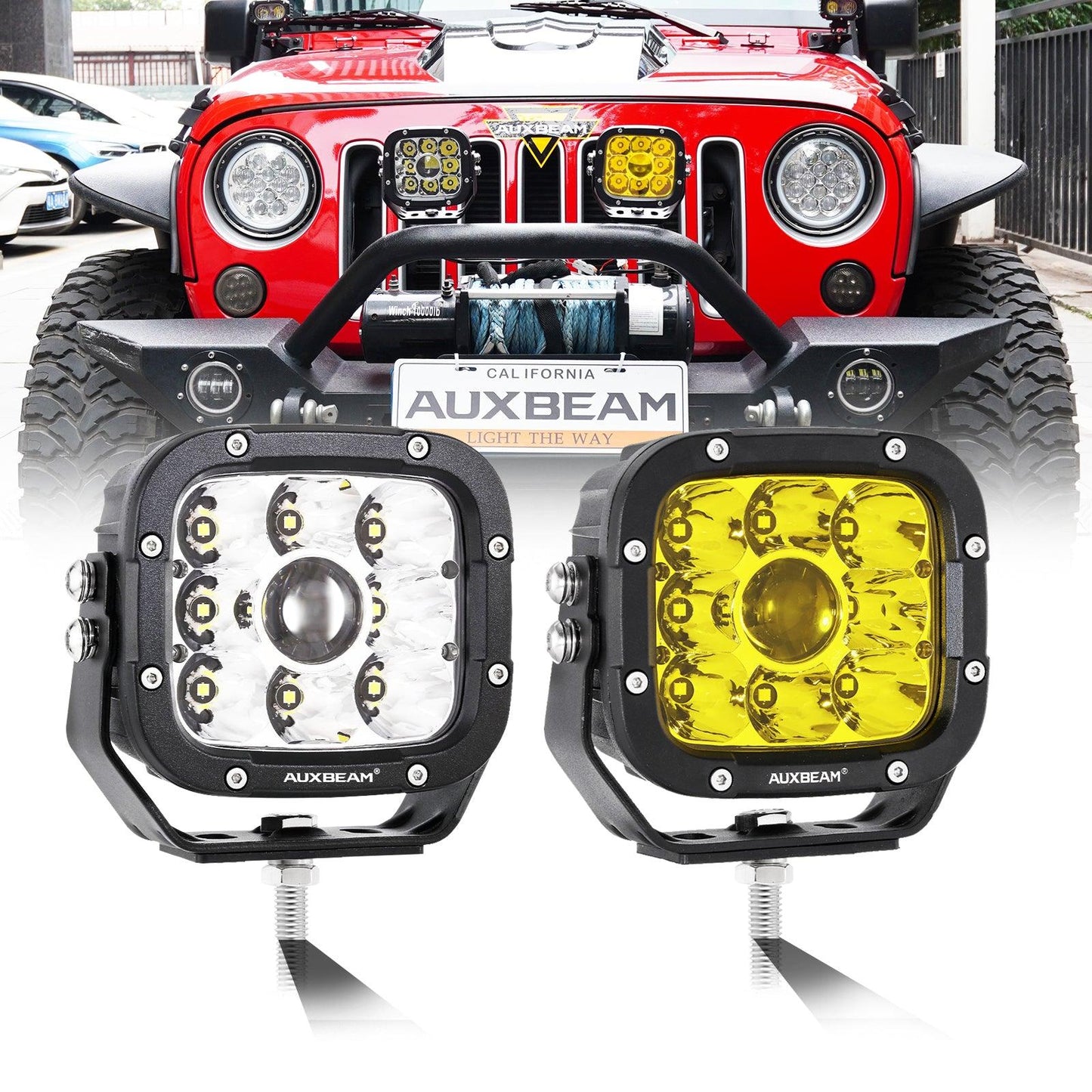 XP-ULTRA Series 5 Inch 110W 11000LM White/Amber LED Driving Lights Pods Light