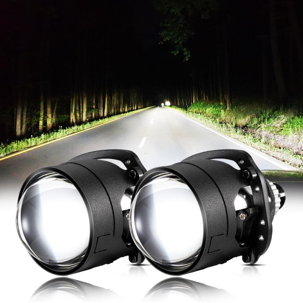 2.5 Inch 80W 6000K Bi-LED Projector Lens Headlight Non-Destructive Installation Projector Lens for Car | 2PCS/Set