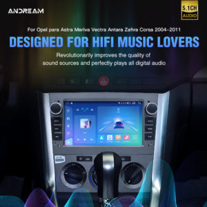 Andream Android built-in DSP CarPlay radio upgrade screen for 2004-2011 Opel with optical coaxial lossless sound output Price:
