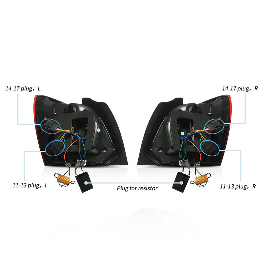مجموعة مصابيح خلفية LED مع إشارة انعطاف متسلسلة لسيارة فولكس فاجن بولو الجيل الخامس (قاعدة العجلات الطويلة/قاعدة العجلات القصيرة) موديلات 2009-2017