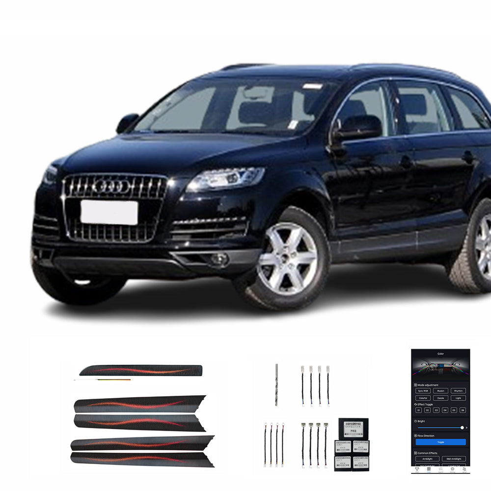 10 15 Q7 إصدار Galaxy عالي الجودة 18 مصباح LED لإضاءة محيطة داخلية للسيارة تعديلات تصميم فاخر لأودي Q7