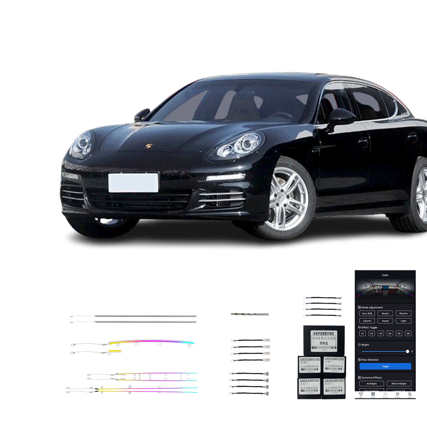 10 16 Palamela Vente Directe Usine Lumière Ambiante Intérieure Voiture Led 20 Lumières Pour Porsche 10 16 Palamela