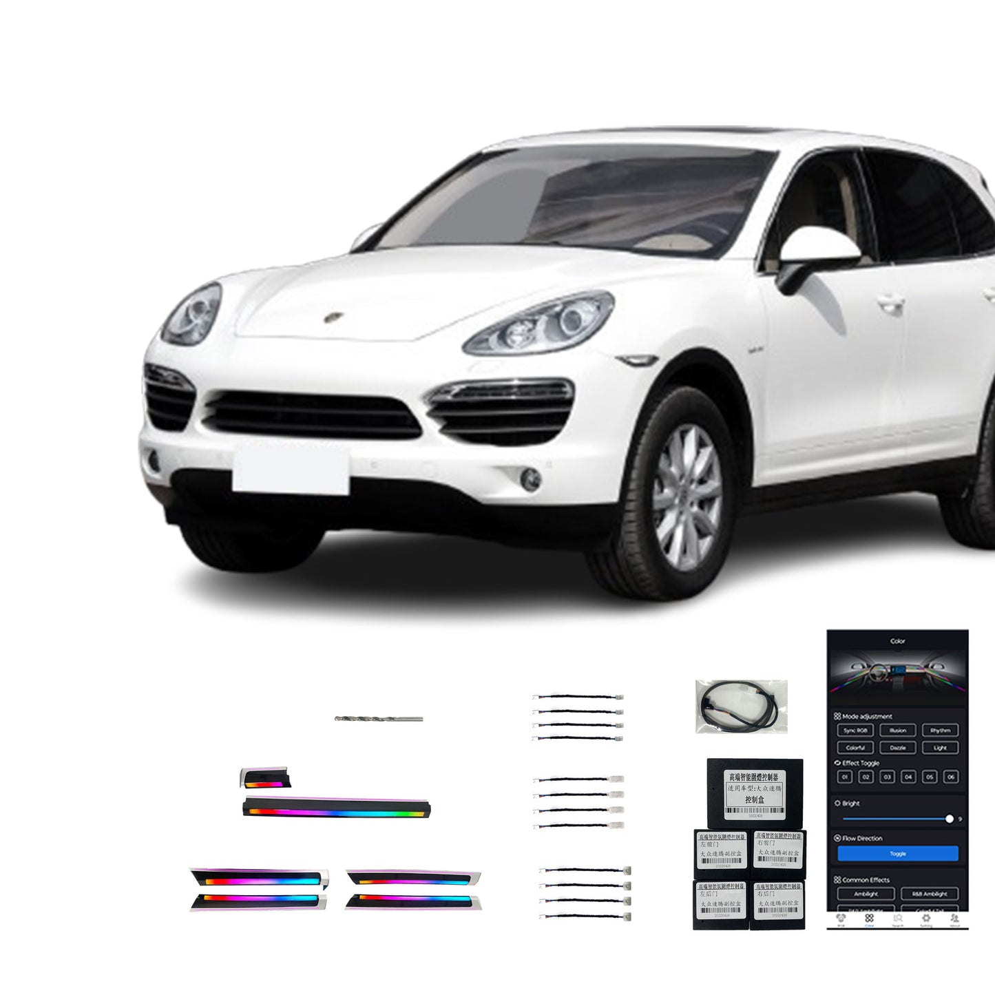 Lumière Ambiante Dynamique Intérieure De Voiture De Haute Qualité 20 Lampes Pour Porsche Cayenne 10-17 Vente Directe DUsine