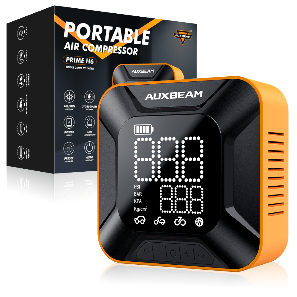 🆕Model-H6 28mm Cylinder Portable Car Tire Inflator Air Compressor Pump for Pickup Truck Car Motorcycle Bike Ball 