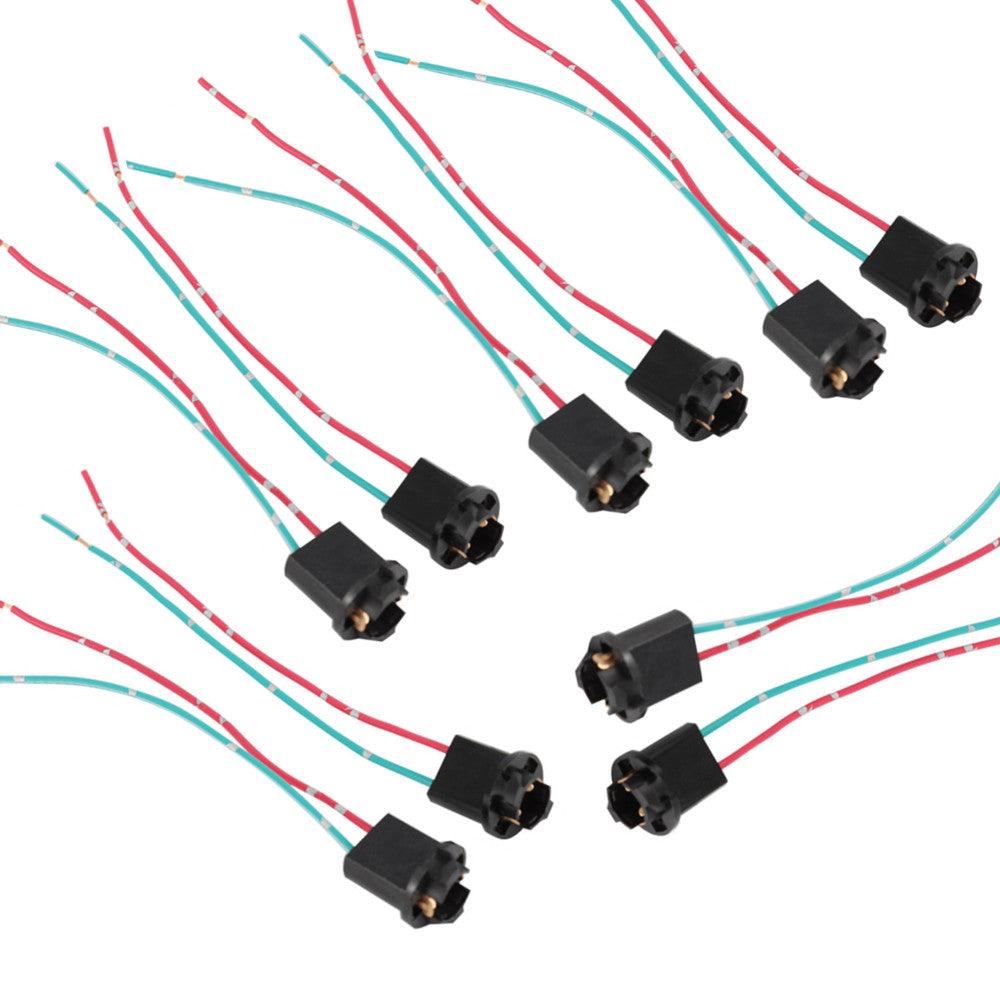 2PCS T10/168/194/2825/W5W Wiring Harness Sockets Compatible With LED Bulbs, Parking Lights, License Plate Lights