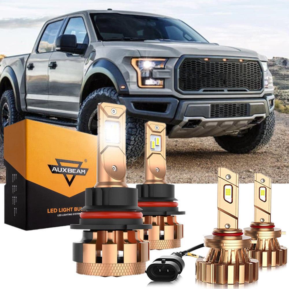 لسيارات فورد F350 Super Duty F-16 Plus Series 9007 موديلات 2001-2004، مصابيح LED مدمجة من Canbus، فئة السيارات 14000LM، حزمة شعاع منخفض عالي