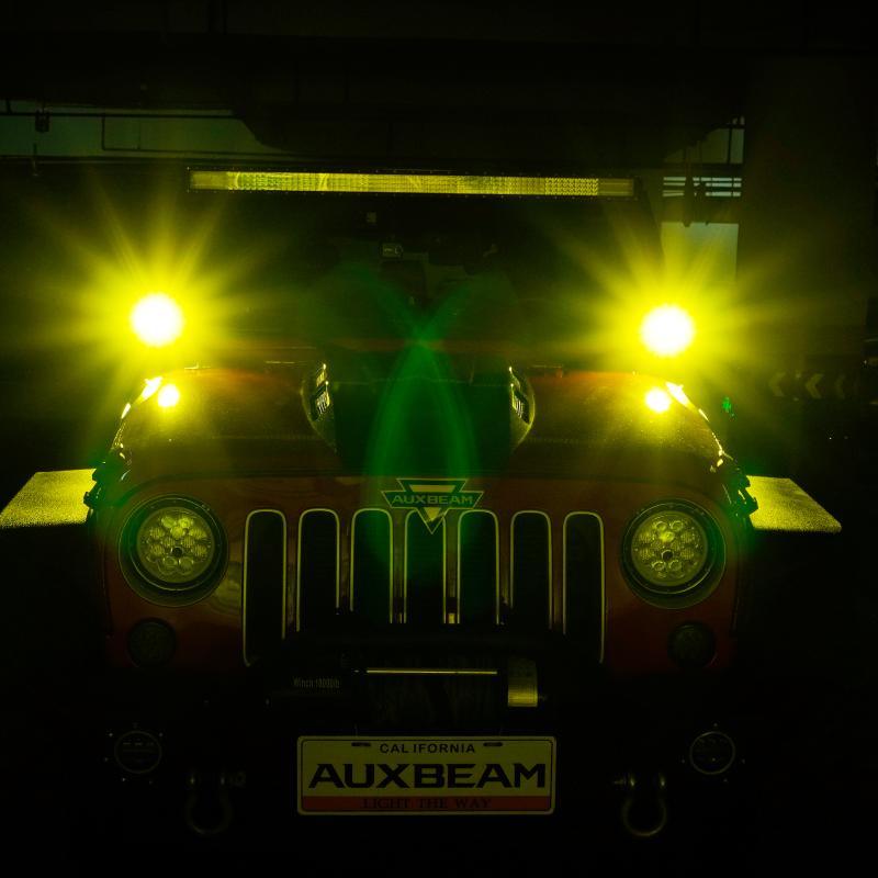 P4 Series | 4 Inch 90W Round LED Driving Lights Spot Amber Pod Lights - Auxbeam  – éclairage LED auto