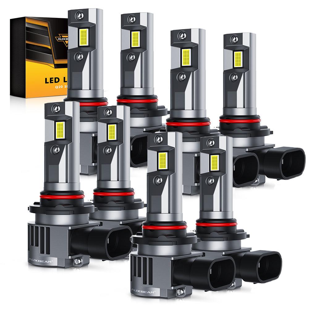 9012/HIR2 LED Headlight Bulbs 90W 22000LM Q20 Series 1:1 Halogen Size 6500K Cool White | 2 Bulbs - Auxbeam  – éclairage LED auto