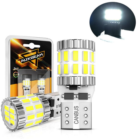 168 2825 W5W T10 LED License Plate/Side Marker/Interior Light Bulbs 3W 400% Brighter Canbus Error Free White B1 Series | 2 bulbs 
