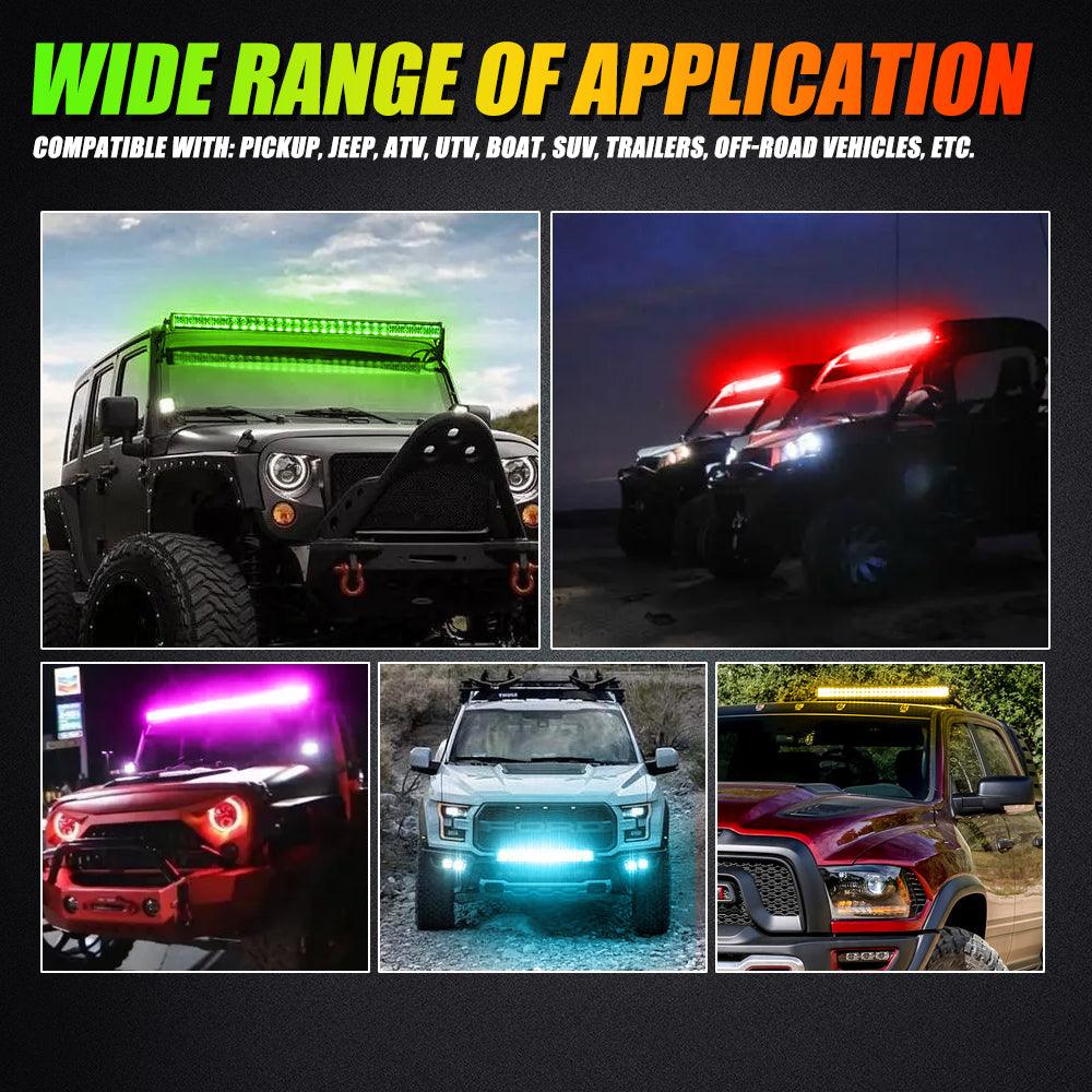 New 32 Inch V-PRO Series Straight RGBW Color Changing Off Road Led Light Bar
