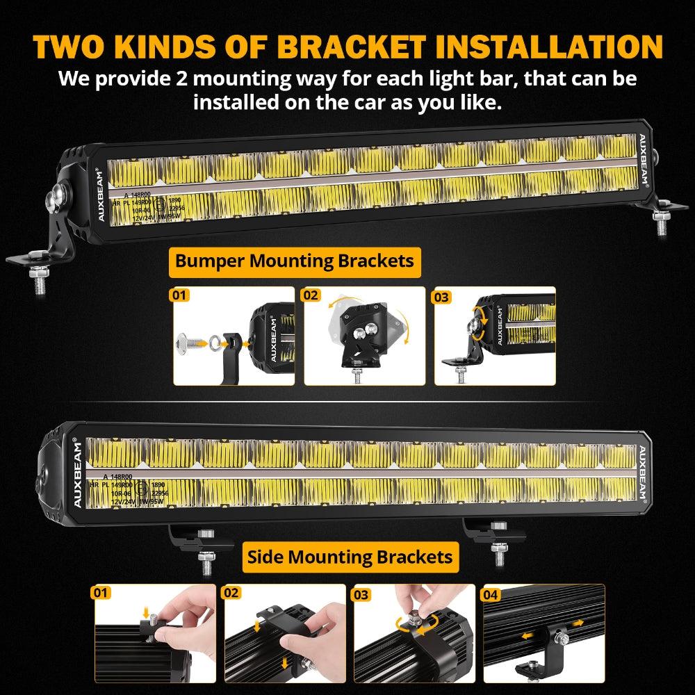 SP-DRL Series 22 Inch 139W 16320LM Dual Row Off Road LED Light Bar With Amber&White DRL