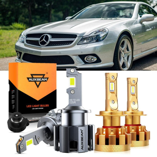 For 2007-2008 Mercedes-Benz SL550 with HID headlamps LED Light Bulbs High Low Beam Bundle - Auxbeam  – éclairage LED auto