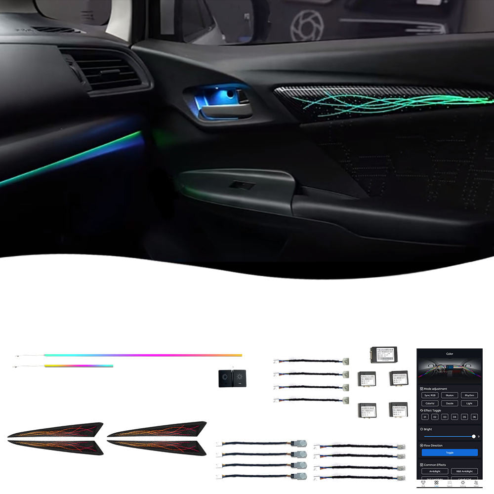 14-20 Fit Vente Directe Usine Lumière Ambiante Haute Qualité Intérieur Voiture Led Ciel Étoilé Couleur Magique 18 Lampes Pour Honda Fit