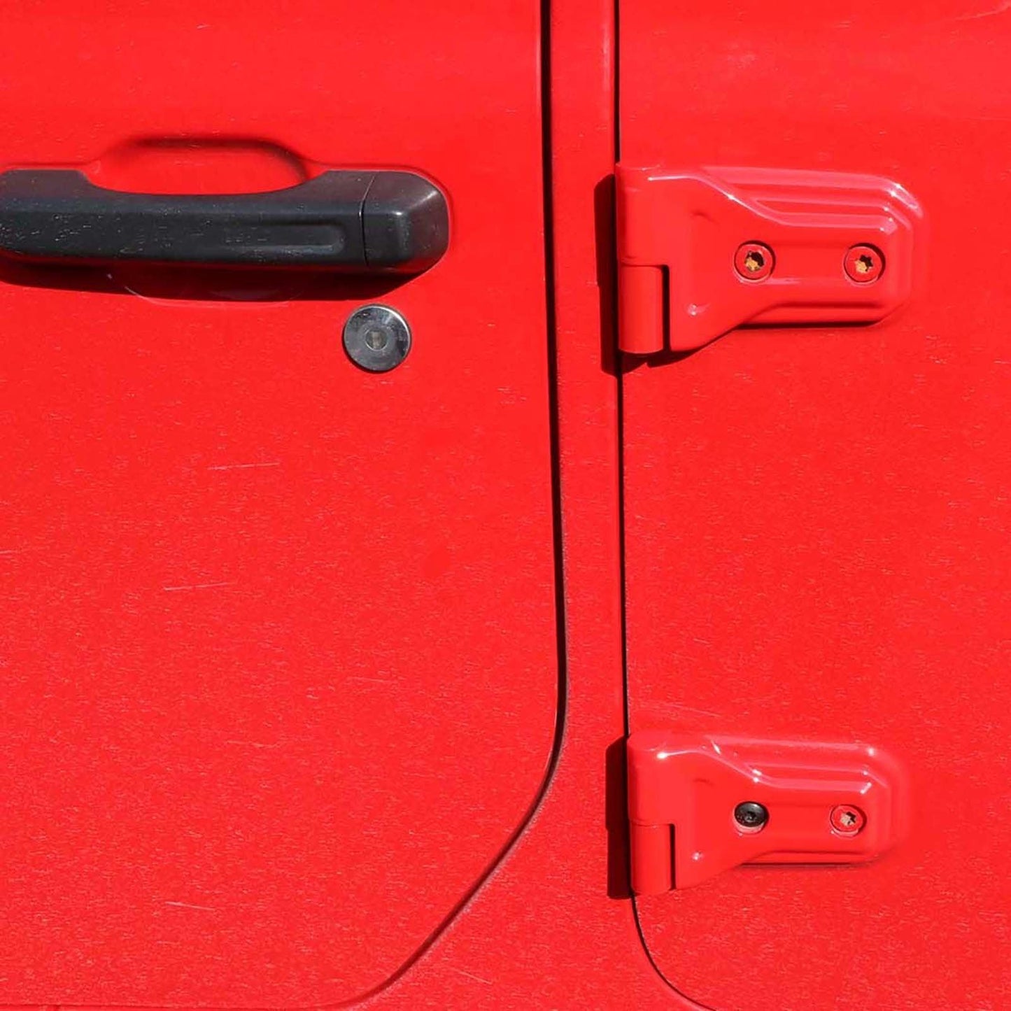 (8 قطع/مجموعة) غلاف مفصلات الباب لسيارة جيب رانجلر JL 2018-2022 (أسود/أحمر/فضي) 