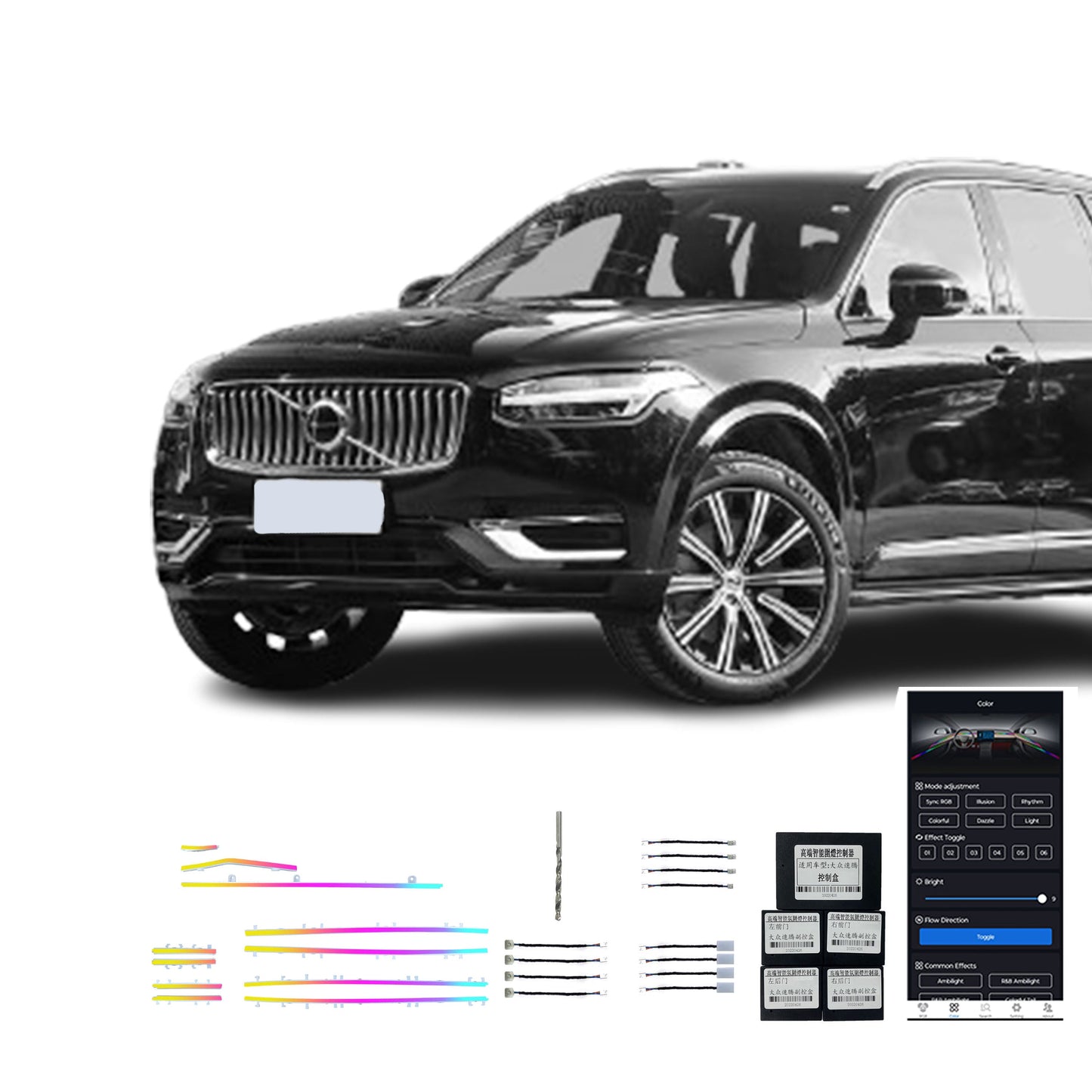 15-24 XC90 Factory Direct Sale High Quality 1:1 Mold 23 Lamp Car Interior Ambient LED Lights for Volvo 15-24 XC90