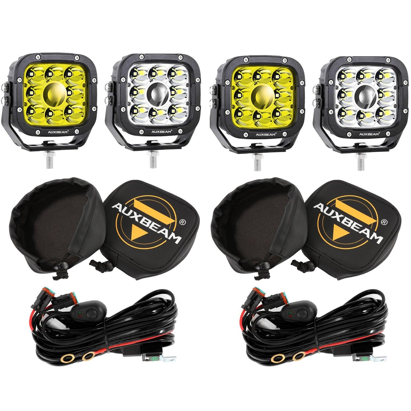 5 Inch 110W White/Amber Spot Light LED Driving Lights for Dodge Ram 1500/2500/3500