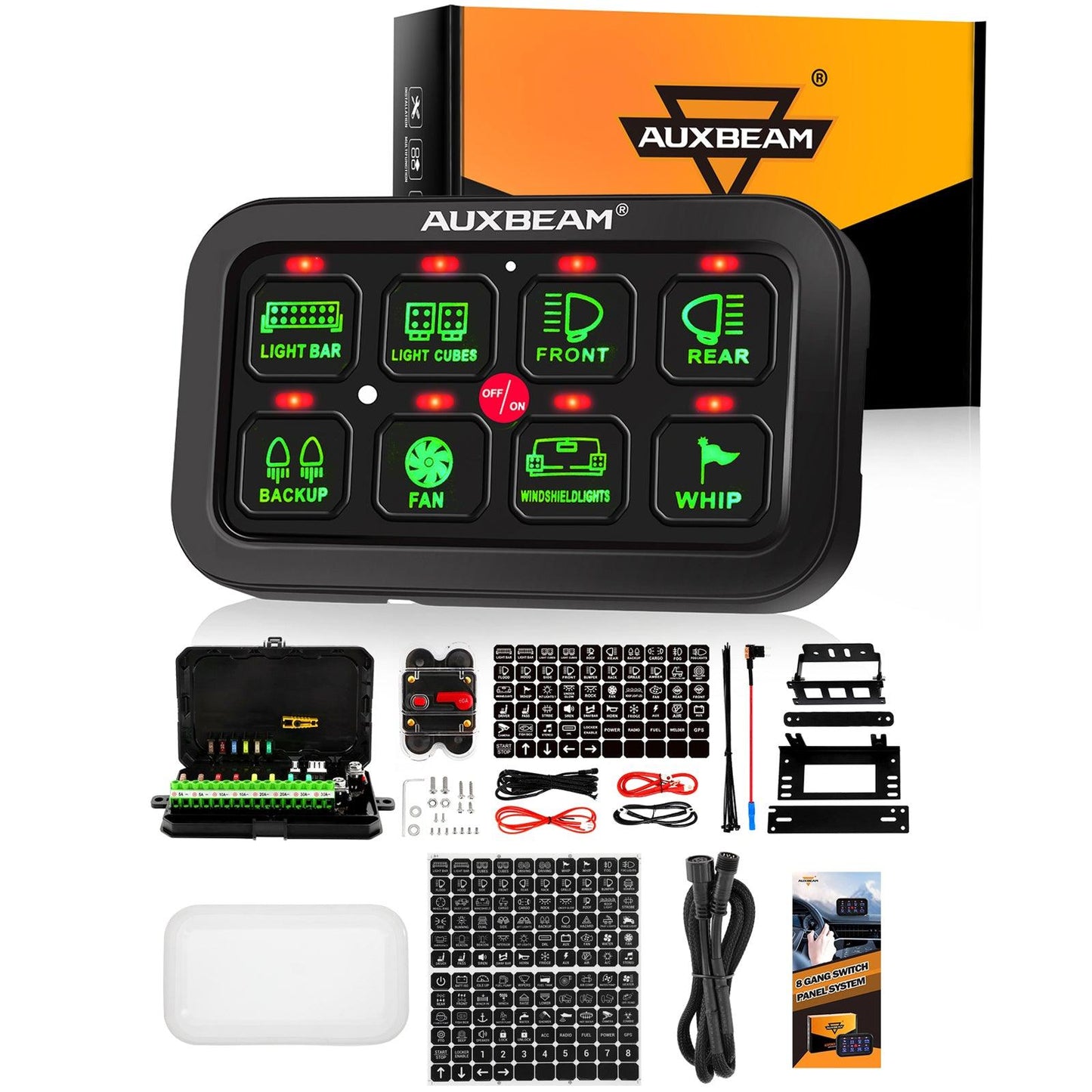 Single Series 6/8 Gang LED Switch Panel,Off Road Light Controller 