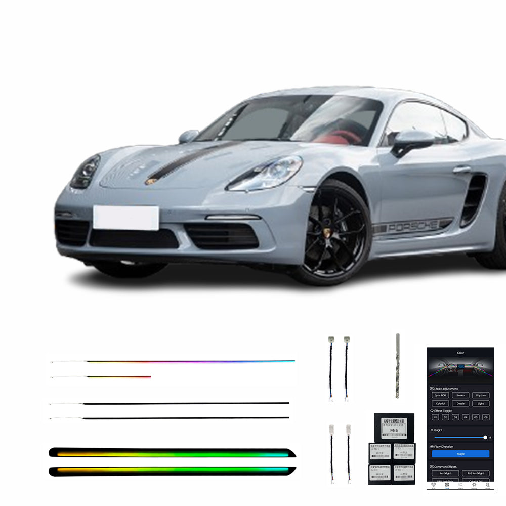 16-23 718 Lumière Dynamique Et Ombre 10 Lampes Sans Cadre Pour Portière Éclairage Ambiant Intérieur De Voiture Modification Intérieure