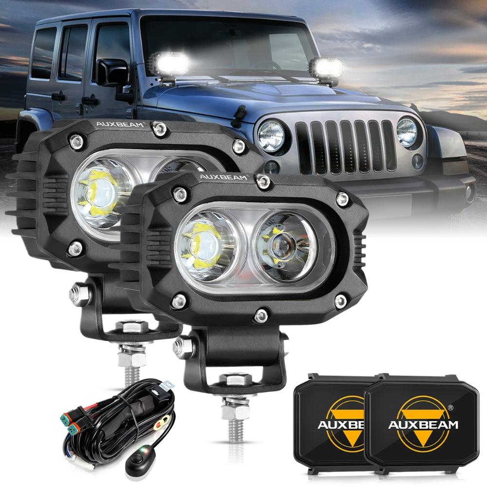 R4 Series | 4 Inch 60W Flood Beam LED Pods Light White Driving Light - Auxbeam  – éclairage LED auto