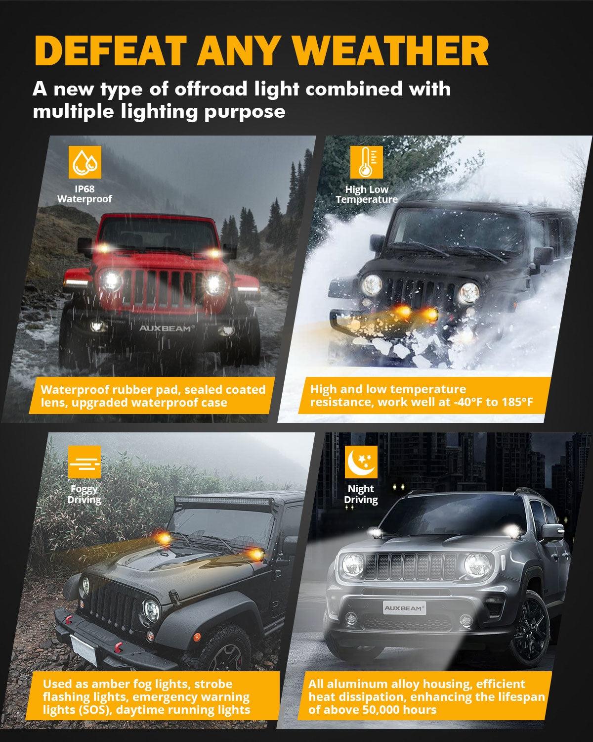 مصابيح LED مقاس 3 بوصات 96 واط 9600 لومن، 6 أوضاع إضاءة قيادة LED مع حامل تثبيت على العمود A لسيارة فورد برونكو 2/4 أبواب 2021 2022