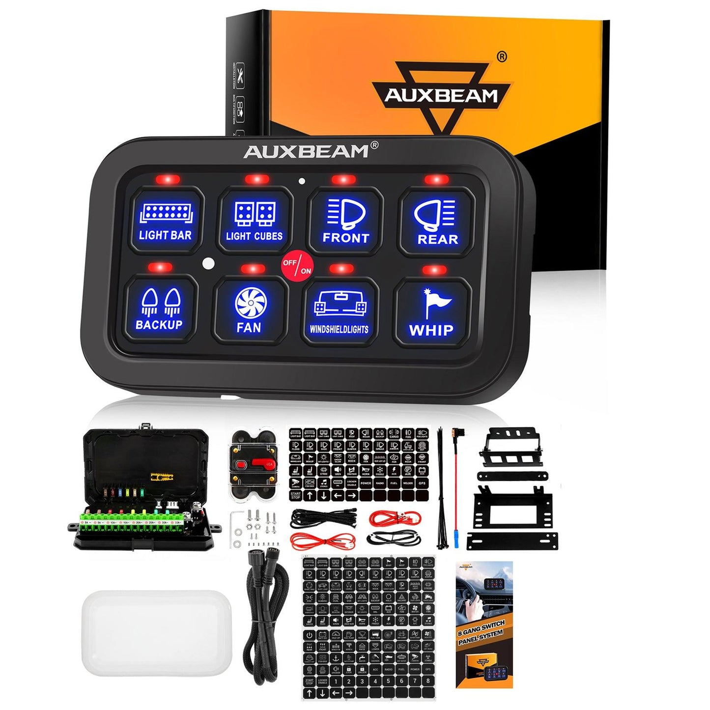 Single Series 6/8 Gang LED Switch Panel,Off Road Light Controller 