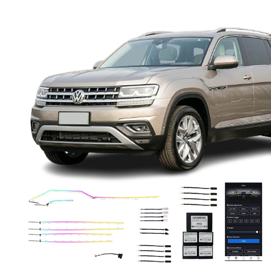 17 20 Atlas بيع مباشر من المصنع إضاءة محيطة داخلية للسيارة Magic Color 20 Lights لفولكس فاجن 17 20 Atlas X