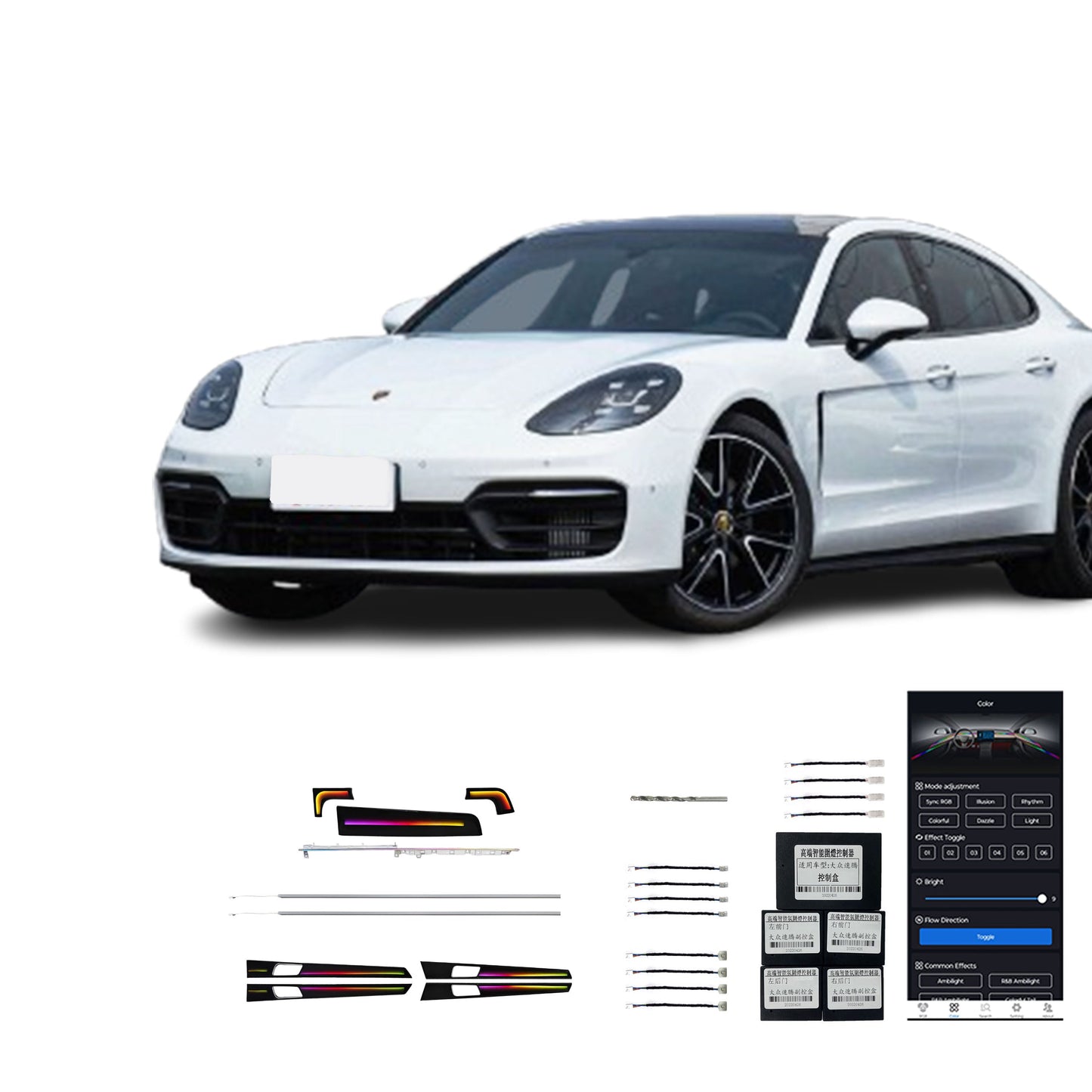 17-23 Palamela Vente Directe Usine Lumière dAmbiance de Haute Qualité Lumière Dynamique 24 Lampes pour Porsche 17-23 Palamela Étendu