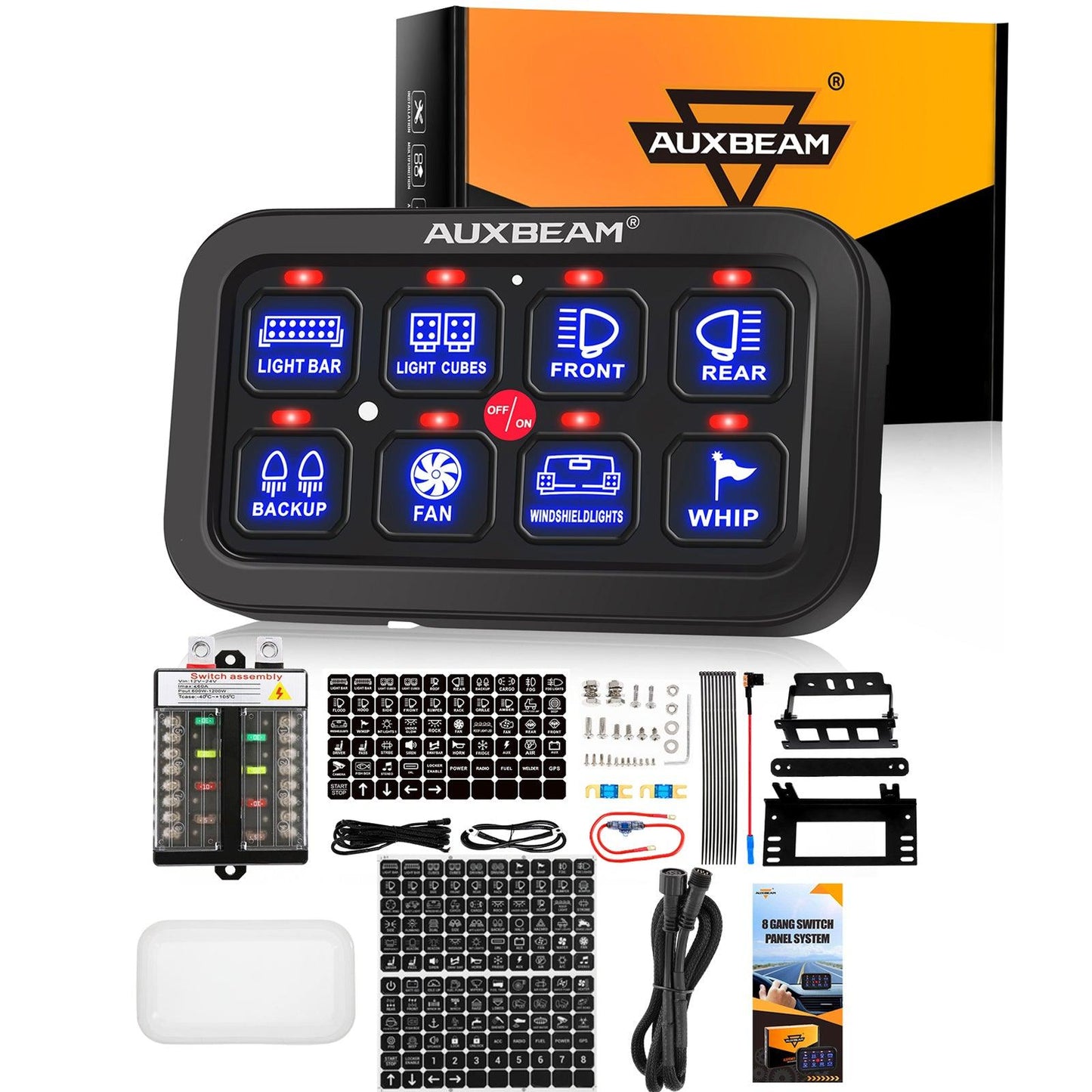 Single Series 6/8 Gang LED Switch Panel,Off Road Light Controller 