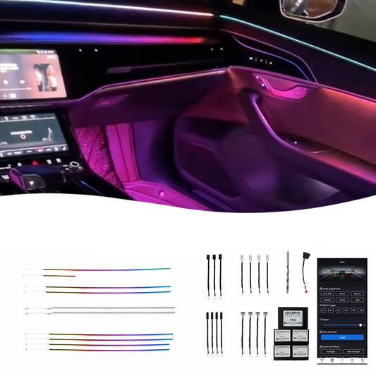 18 23 A8L LED 25 Lumières Vente Usine Modification Intérieur Voiture Éclairage Ambiant Anneau Haut Parleur Intérieur Voiture Assemblage Sélectif