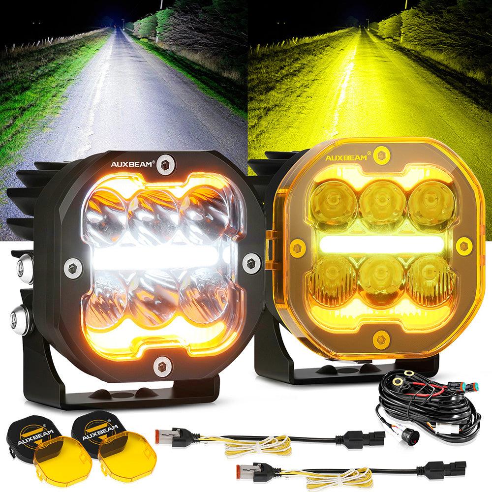 XP-ULTRA Series 3 Inch 84W LED Combo Pod Light Off Road Lights with White DRL&Amber Turn Signal Light - Auxbeam  – éclairage LED auto