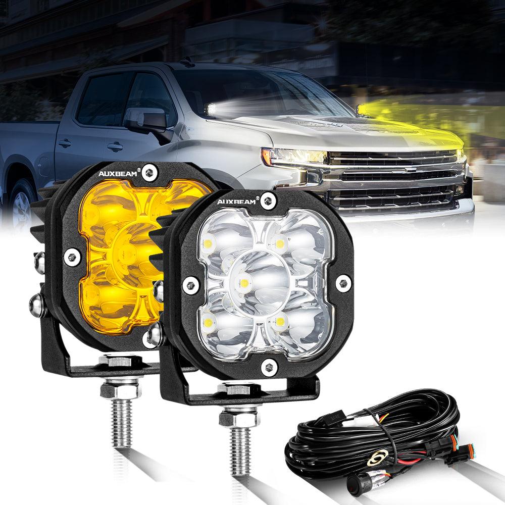 3 Inch 80W 9600LM LED Pods Lights White&Amber for CHEVROLET - Auxbeam  – éclairage LED auto