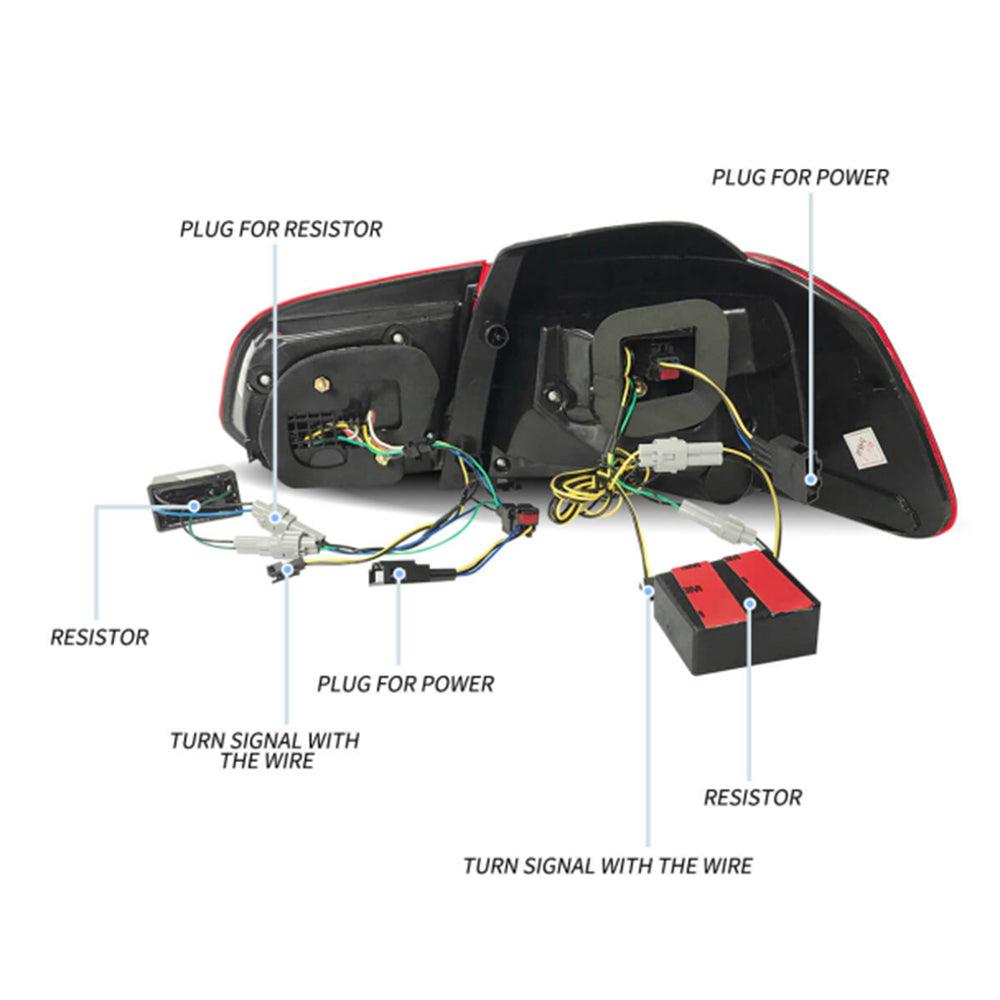 مجموعة مصابيح خلفية LED مع إشارة انعطاف متسلسلة باللون الكهرماني لسيارة فولكس فاجن جولف Mk6 Hetchback موديلات 2008-2014