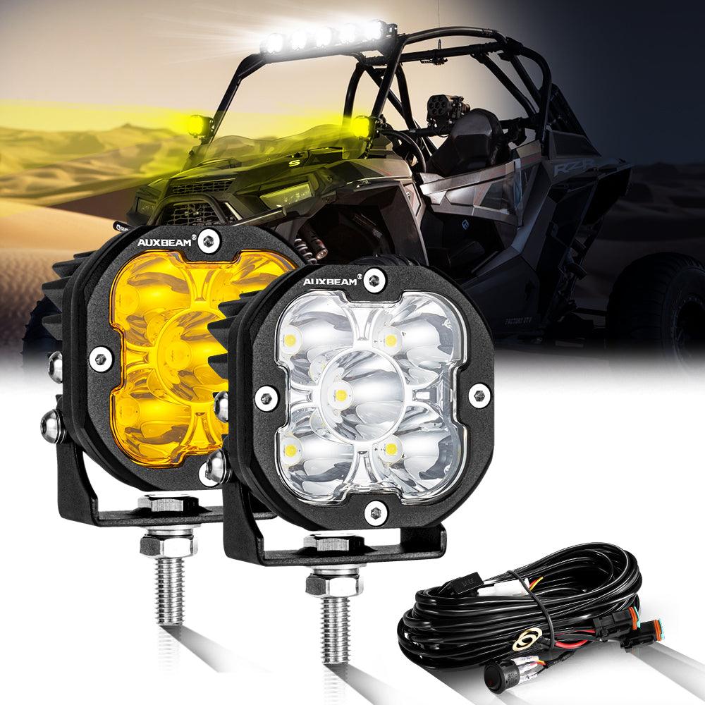 3 Inch 80W 9600LM LED Pods Lights White&Amber for ATV UTV SIDE BY SIDE 4X4 - Auxbeam  – éclairage LED auto