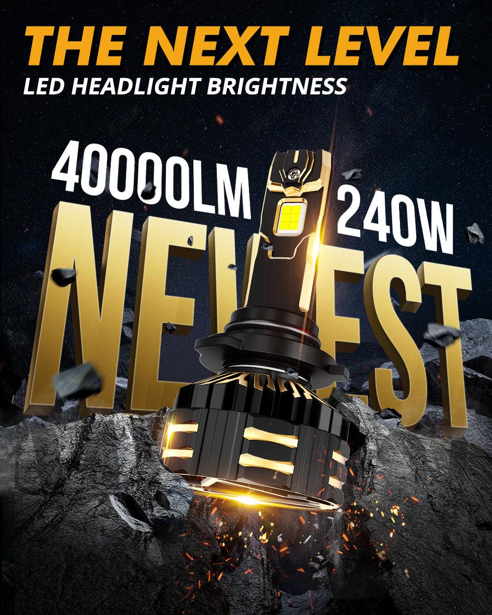 🆕9006/HB4 LED Headlight Bulbs 240W 40000LM GX-ULTRA Series 6500K Cool White | 2 Bulbs - Auxbeam  – éclairage LED auto