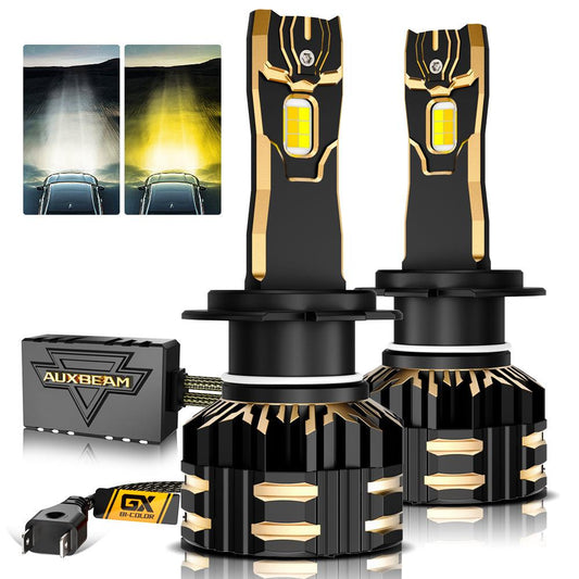 H7 LED Bulb Fog Lights/Low Beam Lights 110W 25000LM GX Bi-Color Series High Power & Brightness Dual Color Switchback | 2 Bulbs - Auxbeam  – éclairage LED auto