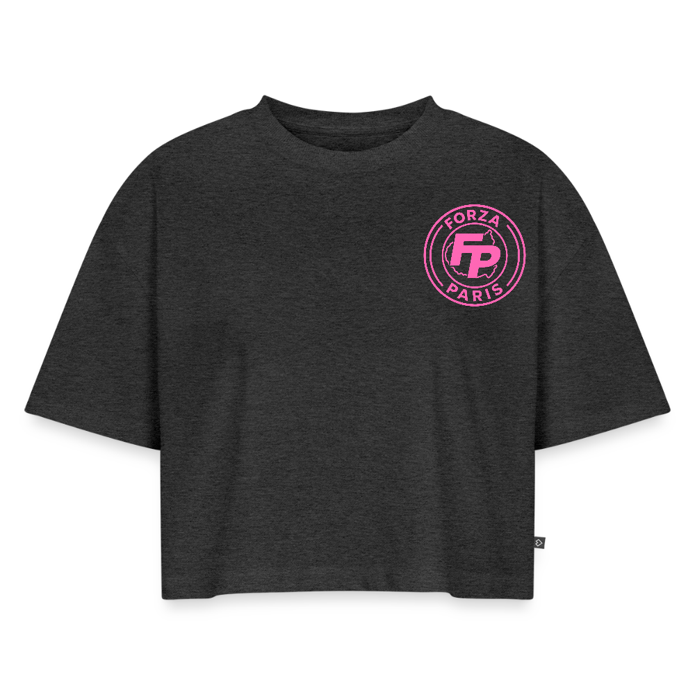 Crop top bio Oversize Femme - anthracite chiné