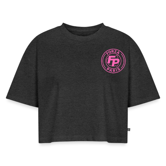 Crop top bio Oversize Femme - anthracite chiné