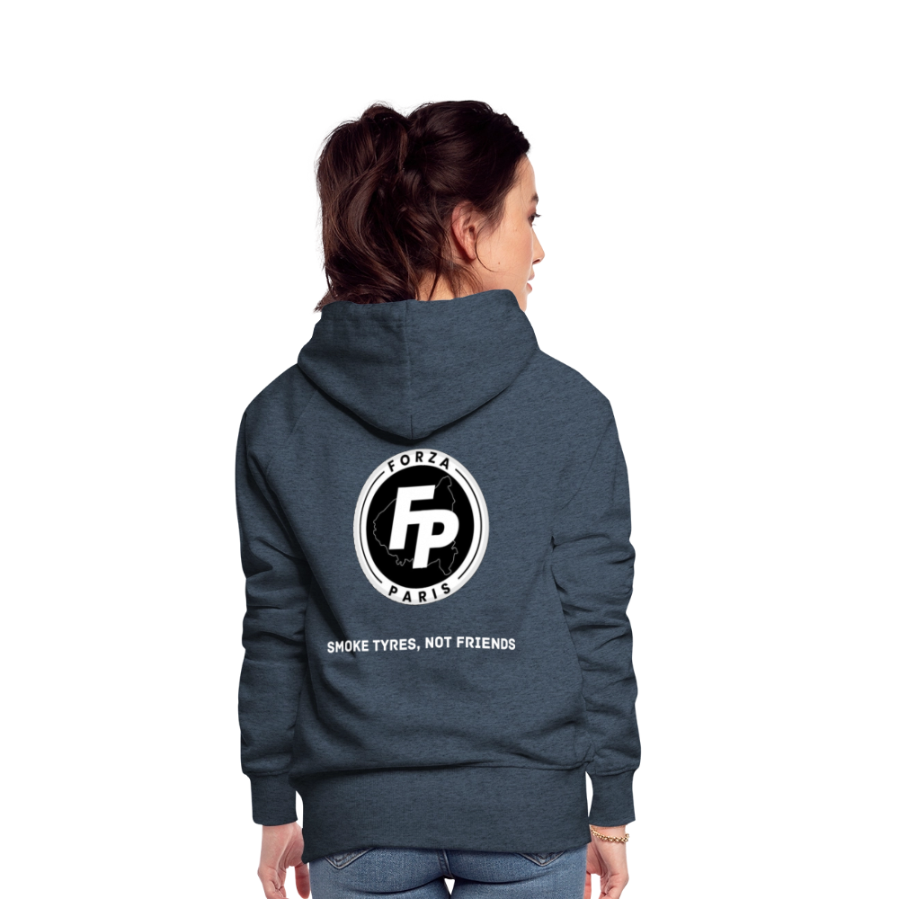 Sweat-shirt à capuche Premium pour femmes - bleu jeans
