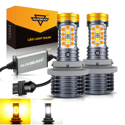 🆕T25 3157 3156 LED Front Turn Signal &amp; DRL Light Bulbs 800% High Brightness CAN-Bus Error Free Dual Color Switchback White &amp; Amber B31 Series | 2 bulbs
