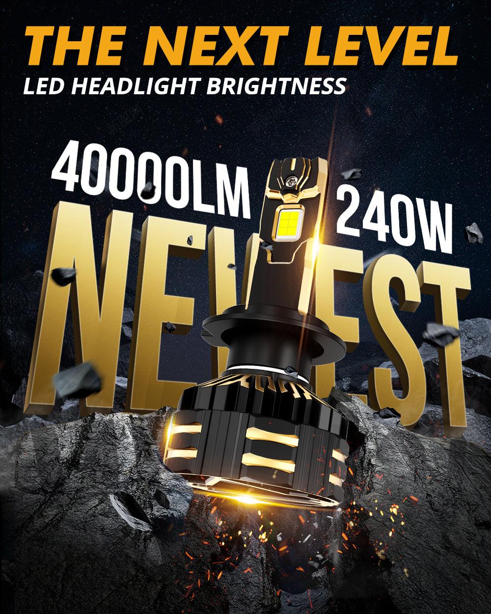 🆕H7 LED Headlight Bulbs 240W 40000LM GX-ULTRA Series 6500K Cool White | 2 Bulbs - Auxbeam  – éclairage LED auto