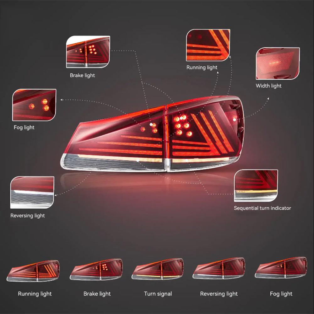 LED Tail Lights Assembly Upgraded Version For 2006-2013 Lexus IS 2th Gen (XE20)