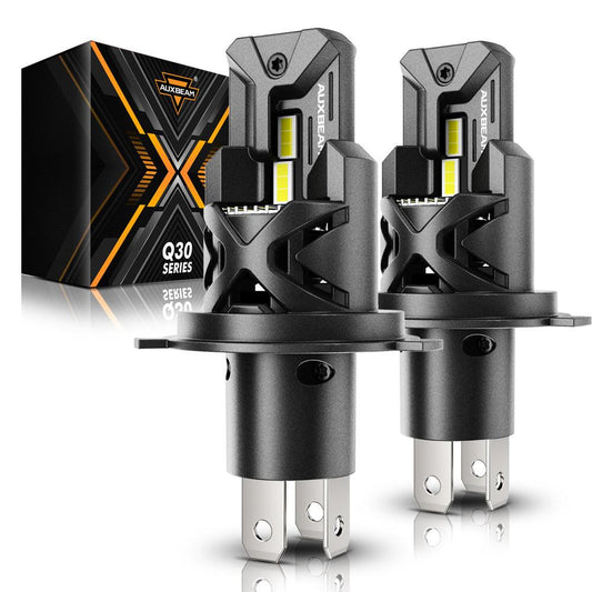 H4 HS1 LED Headlight Bulb Q30 Series Brightest Wireless High Low Dual Beam for Motorcycle Car Truck ATV UTV Snowmobile  | 2 Bulbs - Auxbeam  – éclairage LED auto
