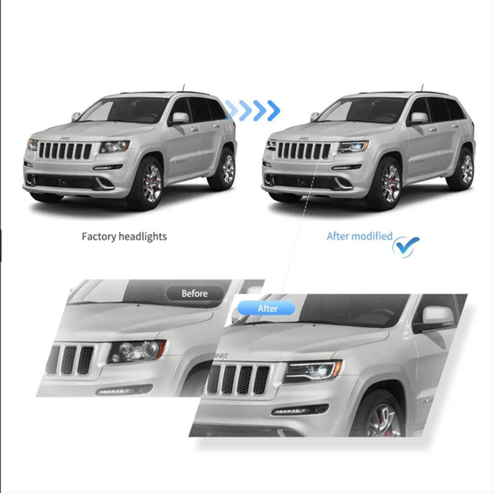 LED Headlight Assembly Full LED With Startup Animation/Blue DRL For 2011-2013 Jeep Grand Cherokee (WK2)