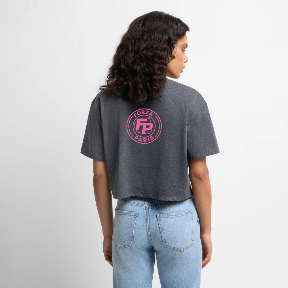 Crop top bio Oversize Femme - anthracite chiné