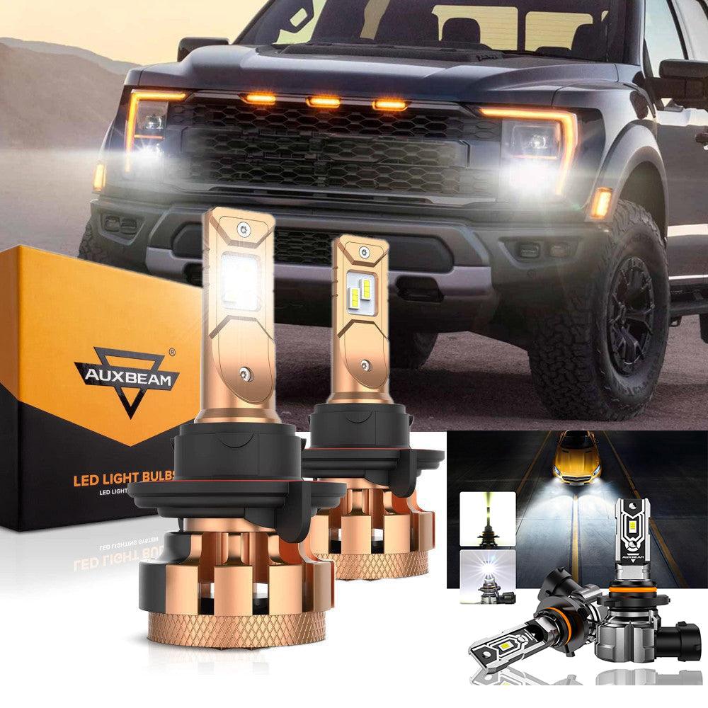 For 2004-2014 Ford F150 F-16 Plus Series H13 Built-in Canbus Automotive Grade 14000LM LED Light Bulbs High Low Beam Bundle