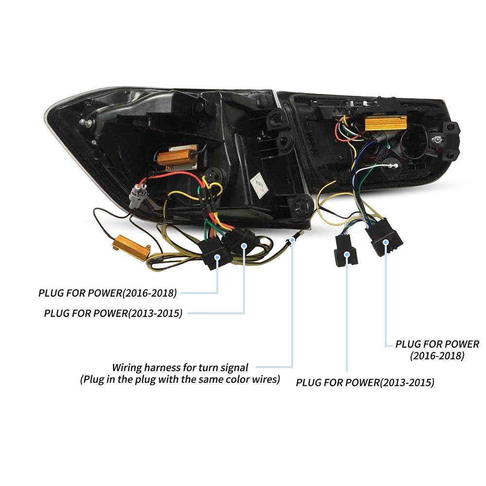 مجموعة مصابيح خلفية LED مع إشارة انعطاف متسلسلة باللون الكهرماني لسيارة BMW الفئة الثالثة الجيل السادس (F30 F35 F80) موديلات 2012-2019