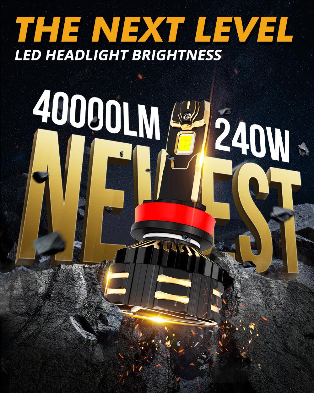 🆕H11/H9/H8/H16JP LED Headlight Bulbs 240W 40000LM GX-ULTRA Series 6500K Cool White | 2 Bulbs - Auxbeam  – éclairage LED auto