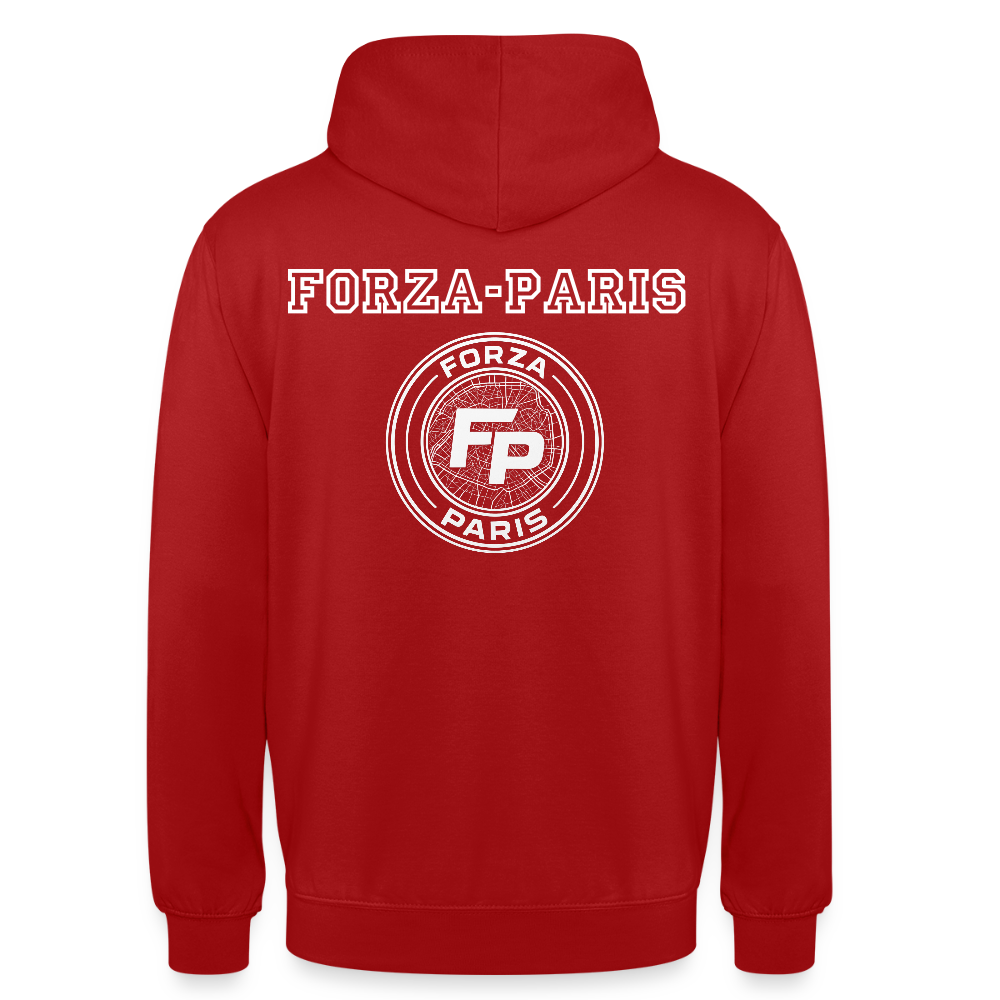 Sweat-shirt à capuche unisexe - rouge