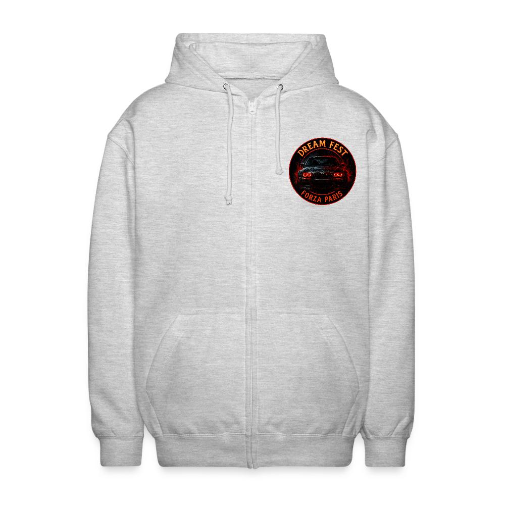 Veste à capuche unisexe - gris clair chiné