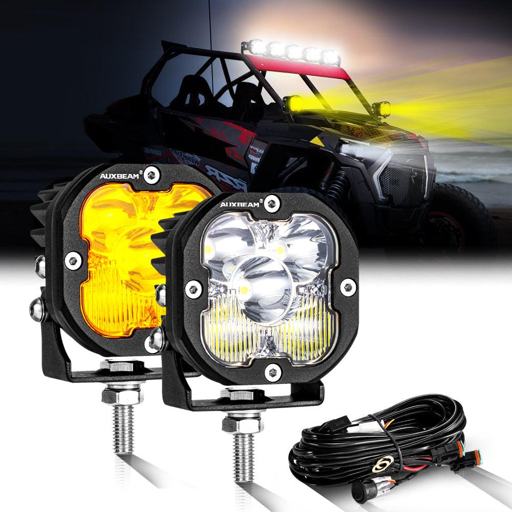 3 Inch 80W 9600LM LED Pods Lights White&Amber for ATV UTV SIDE BY SIDE 4X4 - Auxbeam  – éclairage LED auto
